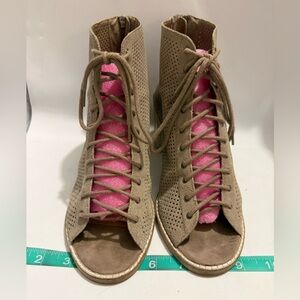 Dolce Vita More Open-Toe Lace-Up Bootie Sz 8